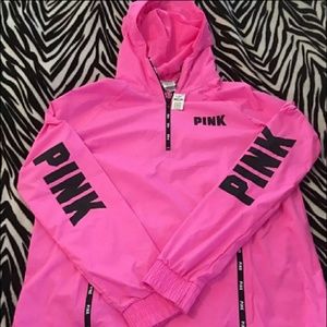 PINK anorak pullover XS with hood